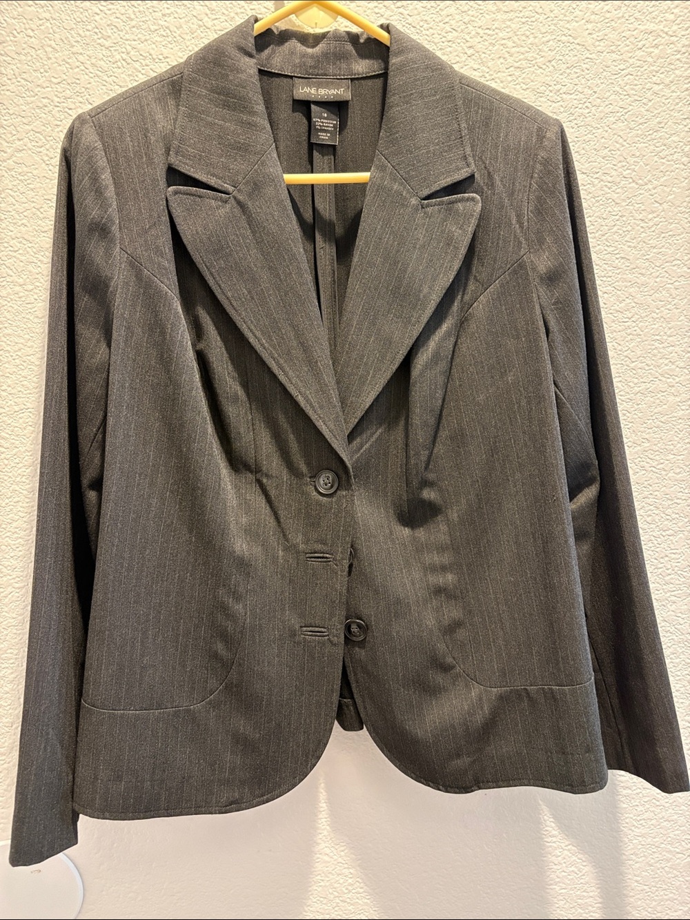 Lane Bryant Charcoal Pinstripe Tailored Blazer